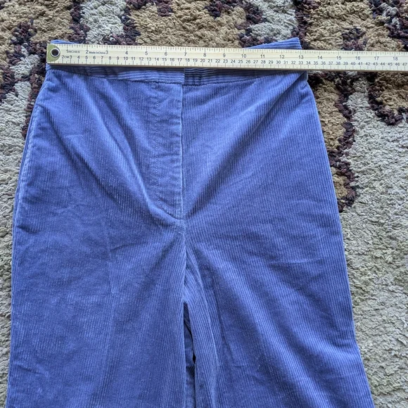 Kate Spade Pants Women's Size 4 Blue Corduroy Modern Cord Flare Wide Leg - Picture 2 of 7